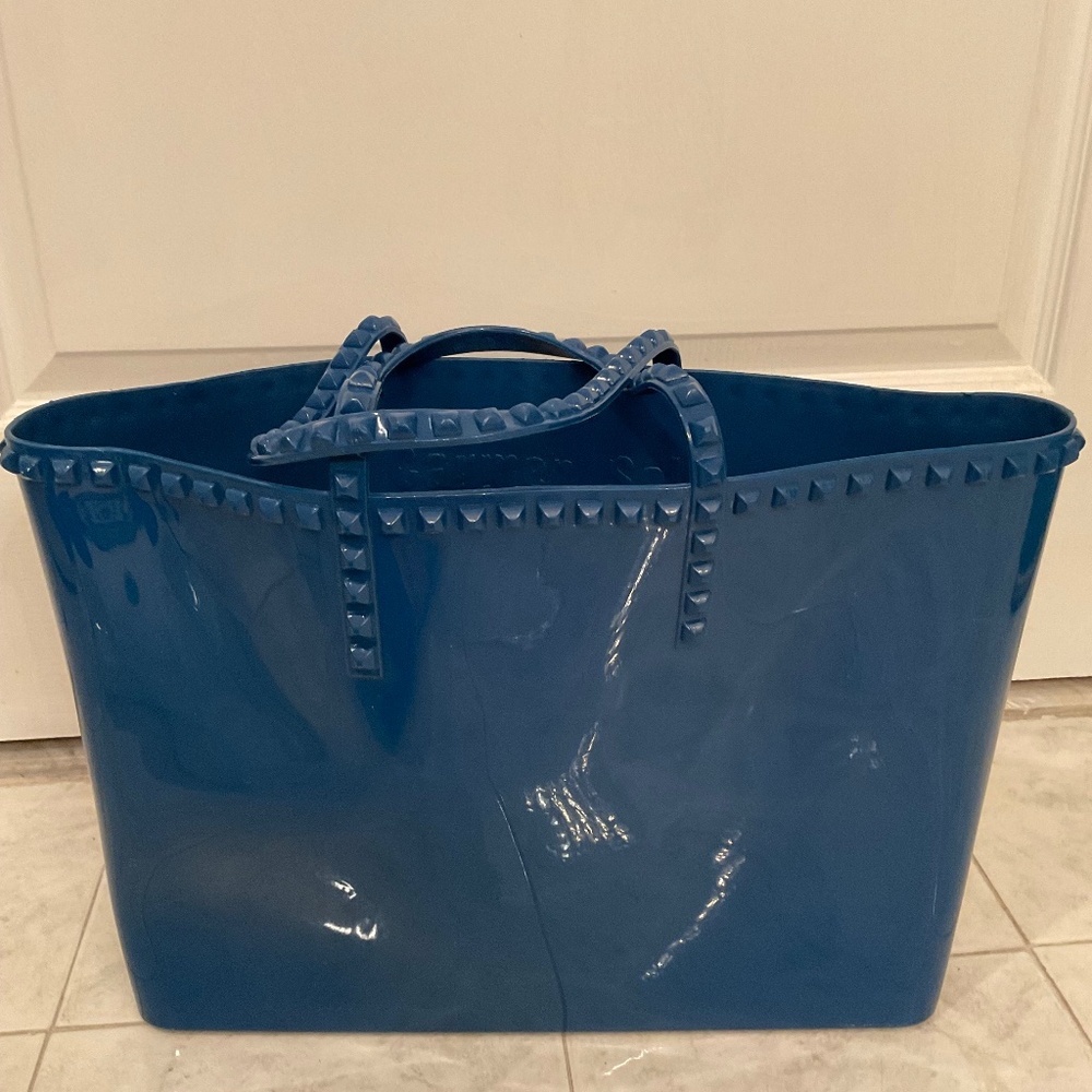 Blue Women's Stud-Trim Tote Bag
